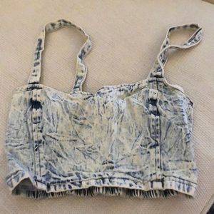 Urban Outfitters Denim-colored Crop Top